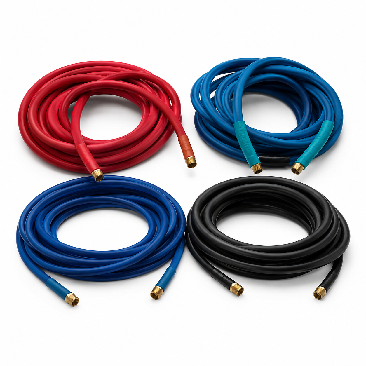 Coiled water cables, power cables, and powder hoses for thermal spray systems