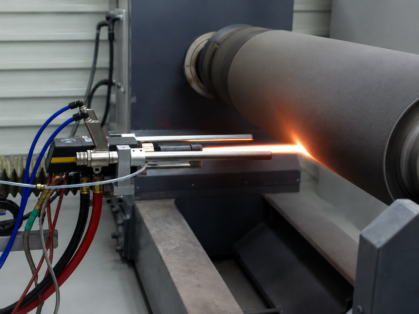 HVOF coating process industrial spray system