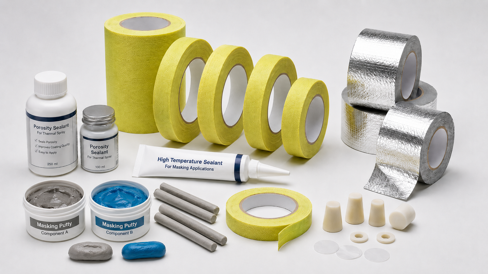 Thermal spray masking materials including masking tape putty custom masking and fixtures from APT Coating